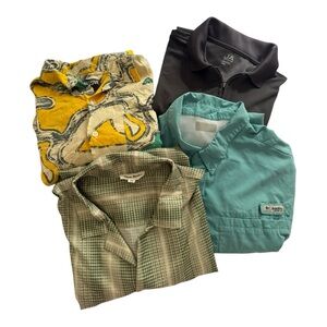 Lot of 4 Men’s Shirts Sz L Casual Button-Down, Short-Sleeve, Various Brands VGC